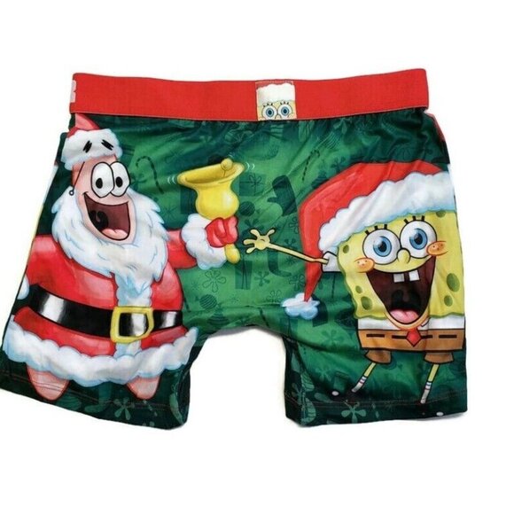 Nickelodeon Mens Large Spongebob Squarepants Christmas Boxer Briefs Crazy Boxer - Picture 4 of 5